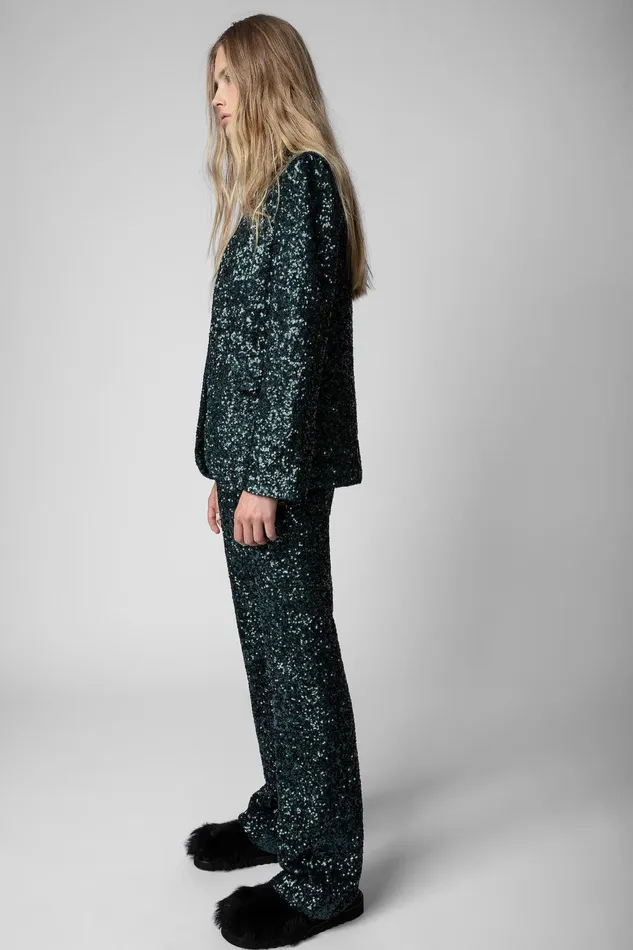 Zadig and Voltaire Jackets VERY SEQUINS JKT PEACOCK 8211 Women Zadig and Voltaire Jackets VERY SEQUINS JKT PEACOCK 8211 Women