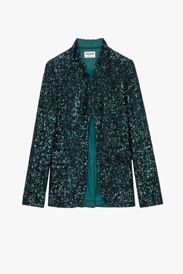 Zadig and Voltaire Jackets VERY SEQUINS JKT PEACOCK 8211 Women Zadig and Voltaire Jackets VERY SEQUINS JKT PEACOCK 8211 Women