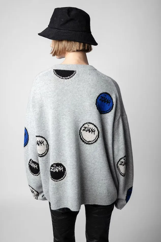 Zadig and Voltaire Sweaters and Knitwear MARKUS HAPPY SWEATER GREY 8211 Women Zadig and Voltaire Sweaters and Knitwear MARKUS HAPPY SWEATER GREY 8211 Women