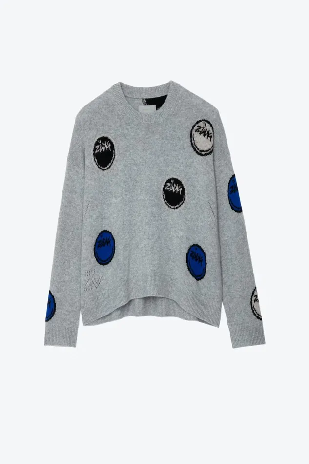 Zadig and Voltaire Sweaters and Knitwear MARKUS HAPPY SWEATER GREY 8211 Women Zadig and Voltaire Sweaters and Knitwear MARKUS HAPPY SWEATER GREY 8211 Women