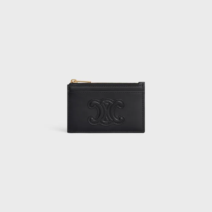 Zipped Card Holder Cuir Triomphe In Shiny Calfskin Black Women CELINE CARD HOLDERS Zipped Card Holder Cuir Triomphe In Shiny Calfskin Black Women CELINE CARD HOLDERS