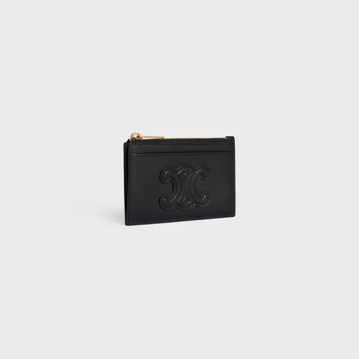 Zipped Card Holder Cuir Triomphe In Shiny Calfskin Black Women CELINE CARD HOLDERS Zipped Card Holder Cuir Triomphe In Shiny Calfskin Black Women CELINE CARD HOLDERS