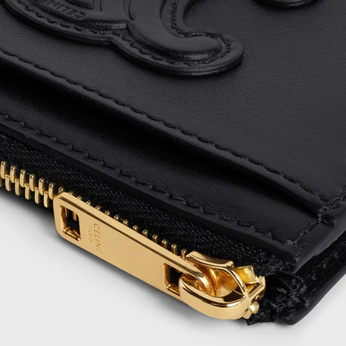 Zipped Card Holder Cuir Triomphe In Shiny Calfskin Black Women CELINE CARD HOLDERS Zipped Card Holder Cuir Triomphe In Shiny Calfskin Black Women CELINE CARD HOLDERS